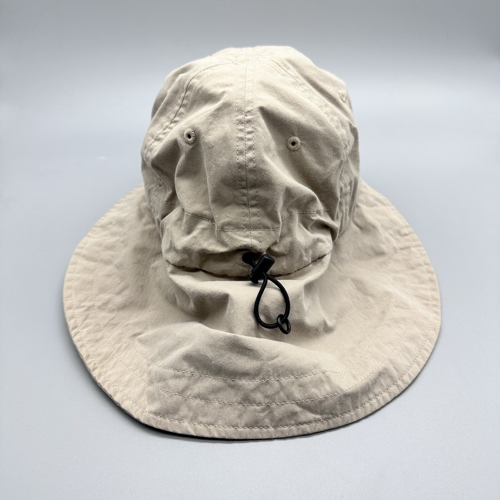 Vintage Eddie Bauer Hat Long Bill Neck Shade Beige One Size Cap Hiking