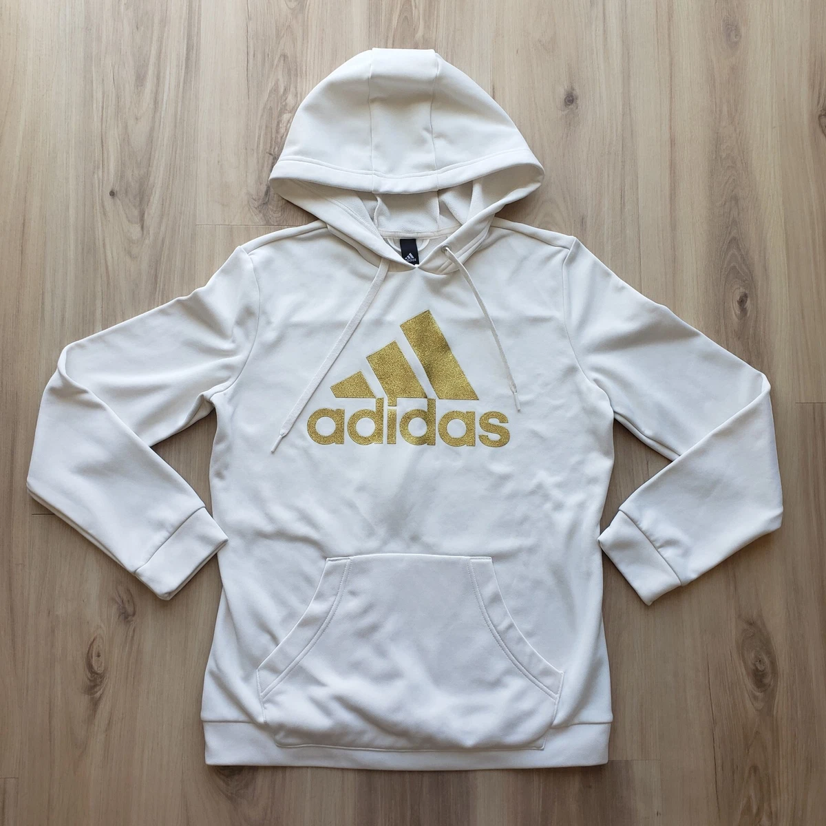 white and gold adidas hoodie