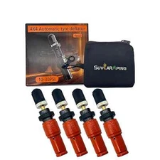 Haichy Adjustable Auto-Stop Tire Deflator Valve Kit,4 PCS with Storage Pouch