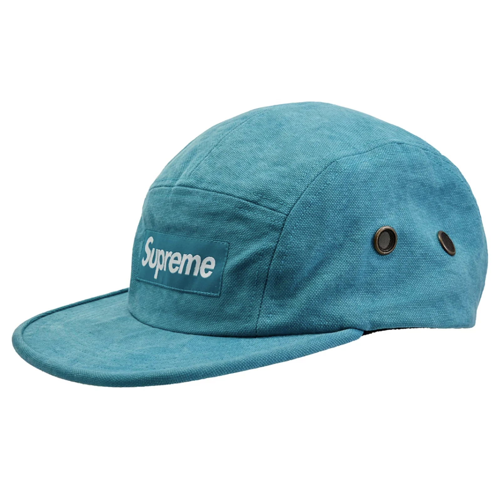 Casquette de camp 5 panneaux en toile lavée Supreme FW19 sarcelle