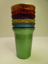 CLASSIC SET 6 JASON ANODISED CUPS VINTAGE RETRO TRAVEL PICNIC