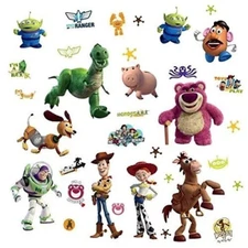 TOY STORY Peel Stick WALL DECALS Buzz Woody Jessie 33 Stickers Kids Room Decor 