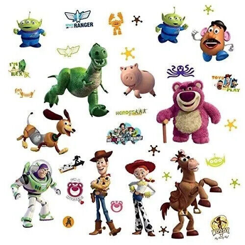 TOY STORY Peeling Stick WANDAUFKLEBER Buzz Woody Jessie 33 Aufkleber Kinderzimmer Dekor - Bild 1 von 2