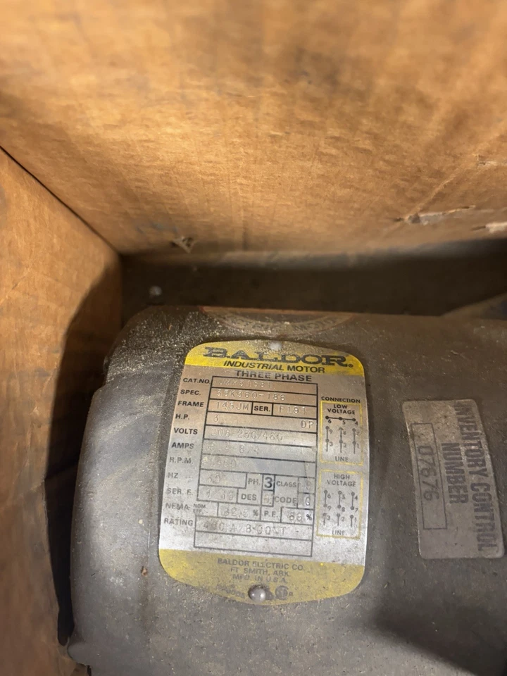 MOTOR INDUSTRIAL BALDOR JMM3158T 3HP CON BOMBA USADO Foto 2 de 4