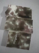 3 Antique Mottle Glazed Ceramic Tiles Vintage Art Deco Fireplace Surround