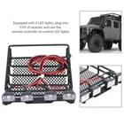 Axial SCX10 Roof Rack 1/10 RC Crawler Roof Rack Metal with 4 LED Lights