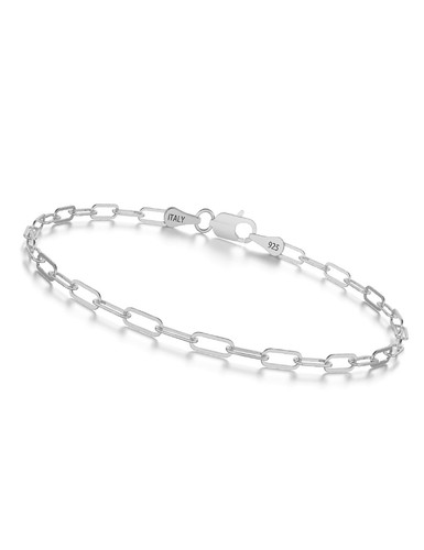 925 Sterling Silber Büroklammer Kette Armband 5 mm Silberarmband für Damen Herren S - Bild 1 von 6