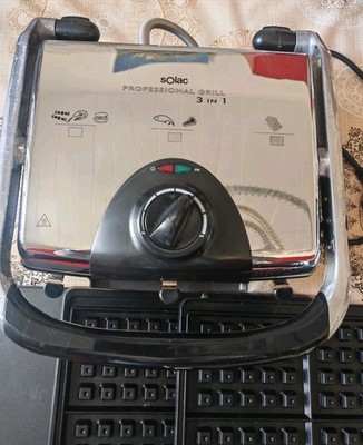Gastro Solac Professional Waffeleisen 3 in 1 Kontaktgrill,Steak Grill 2200W 