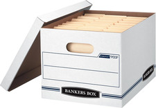Bankers Box 4-Pack Basic Duty File Storage Boxes with Lids, Letter/Legal, STOR/F