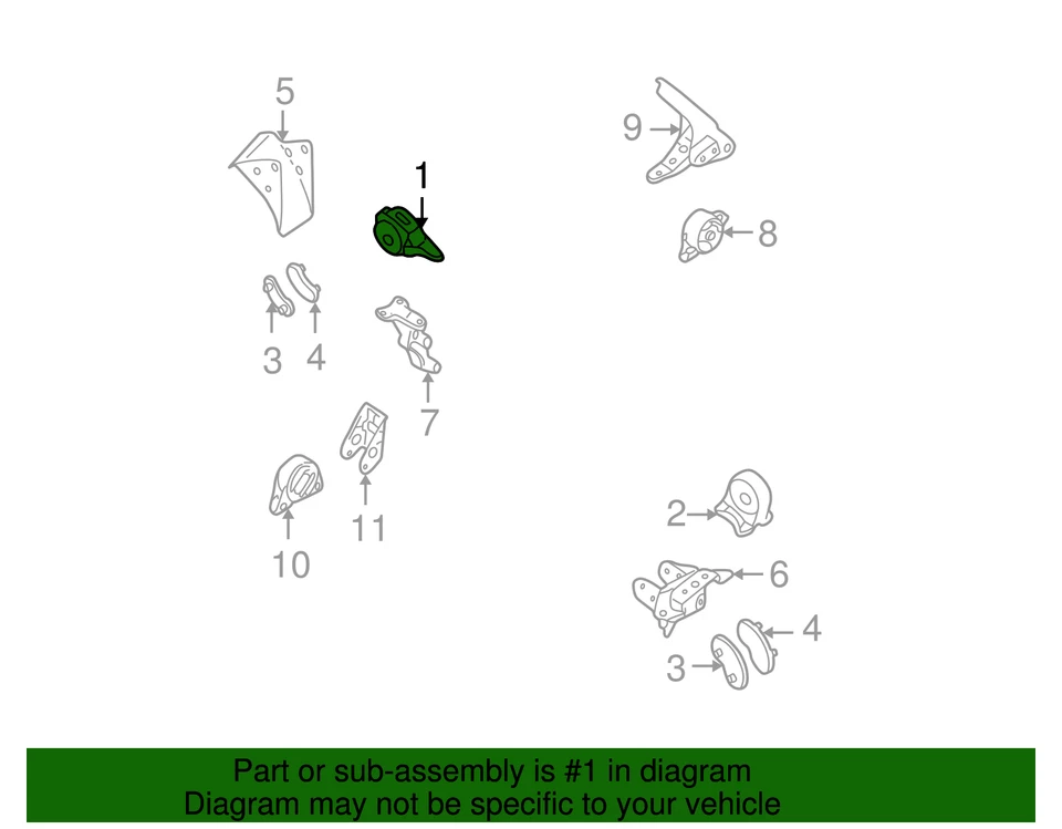 Suporte de motor de passageiro direito fabricante de equipamento original 2.5L 3.5L - 02-06 Altima - 11210ZK80A - Imagem 3 de 3