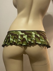 Sexy Micro Mini Pleated Camouflage Skirt Lingerie Rave Exotic Dancer Stripper