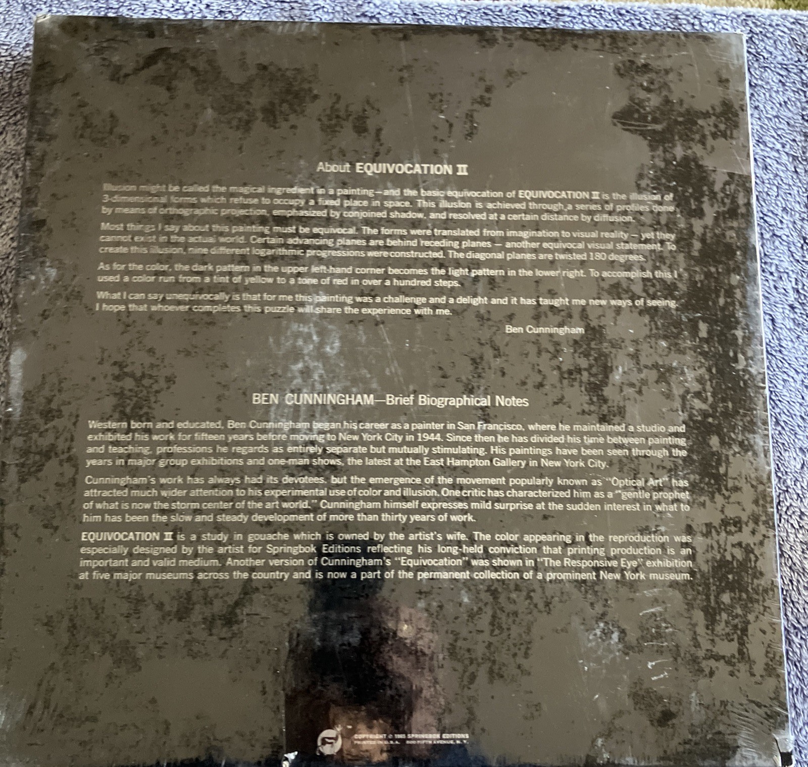 Vintage 1965 Springbok Puzzle, Equivocation II, New Sealed