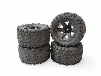 4x Traxxas Talon Ext 2.8 Rustler 4x4 1/10 Truck Tires on 12mm Hex Wheels Used