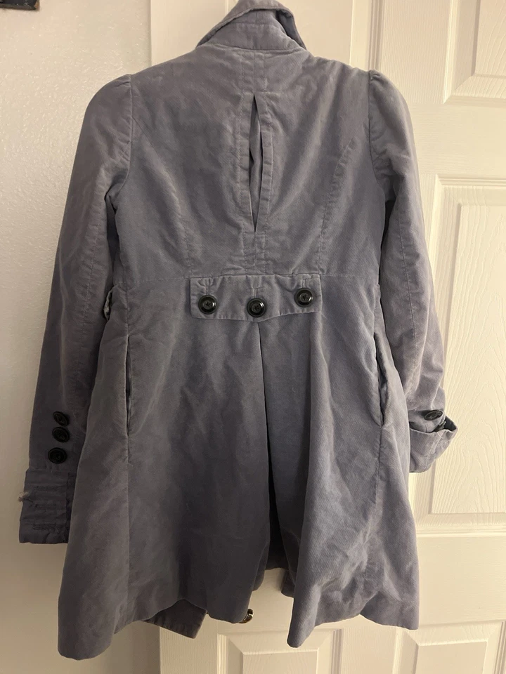 Abrigo Anthropologie Floreat Doble Pecho Mujer Talla 4 – Gris Trench Foto 4 de 4