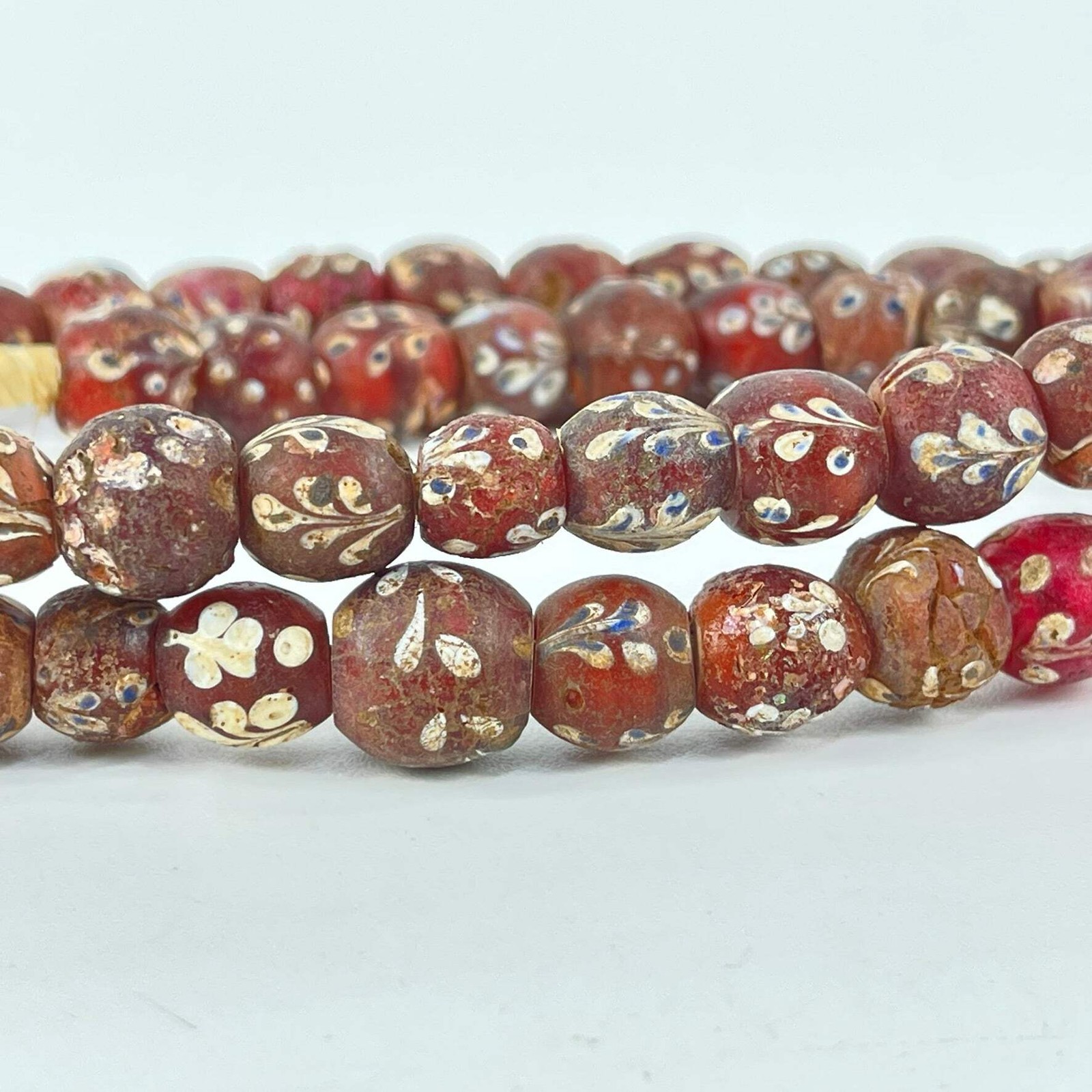 Venetian Red Floral Trade Beads