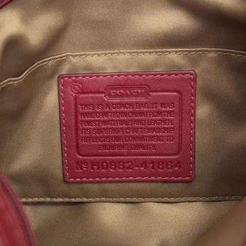 COACH Vintage Zoe Hobo Bag Shoulder Bag Hand Bag Leather Red x Gold Hardware - Picture 11 of 24