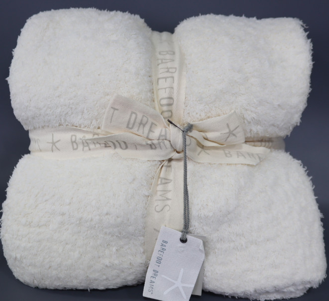 barefoot dreams CozyChic™ Throw Blanket in Cream