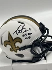 Drew Brees Signed New Orleans Saints Lunar Eclipse Mini Helmet SB XLIV MVP BAS