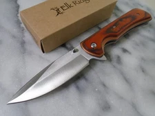Elk Ridge Custom Assisted Open Pocket Knife Fancy Wood Folder Bronze ER-A2003BZ