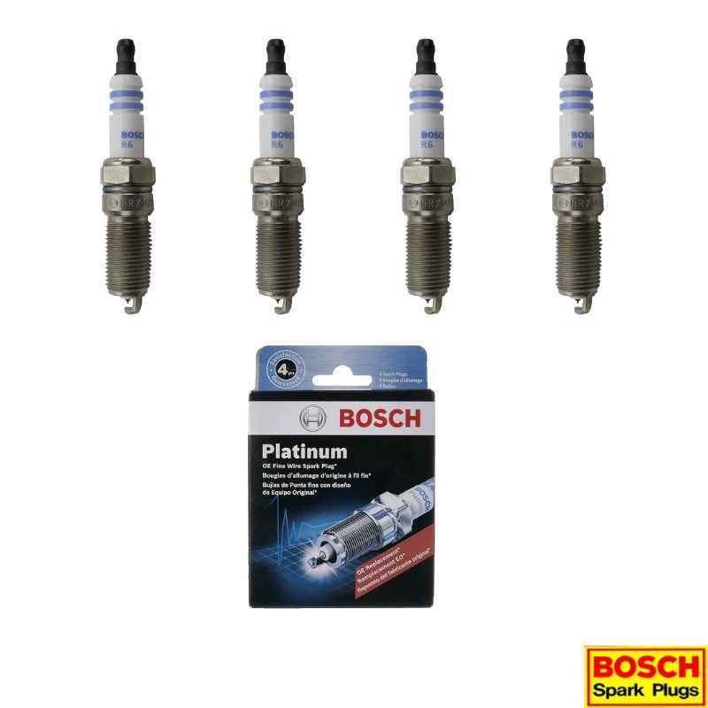 New Set of 4 BOSCH OE Fine Wire Platinum Spark Plug for Buick Cadillac Chevy GMC