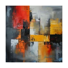 Abstract  Oil Painting Hand Painted Canvas Painting Modern Red Yellow