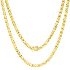 14K Yellow Gold Solid 5mm Mens Miami Cuban Link Chain Necklace Box Clasp 20"