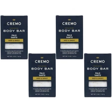 4 Pack Cremo Exfoliating Body Bars, Palo Santo, Lava Rock & Shea Butter, 5 oz