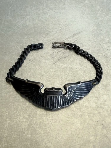 Antique Sterling World War 2 WWII USA Sweetheart Military Wings Bracelet