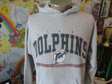 Vintage 90  s Miami Dolphins NFL Riddell Grey Sweatshirt Hoodie Size L