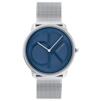 CK Calvin Klein Uhr Iconic 25200031  Blau Edelstahl Silber Milanaise Armbanduhr