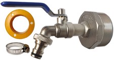 2" Drum Faucet Stainless Steel Barrel Faucet 3/4" Outlet for 55 Gallon Drum ...