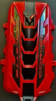 2020/26 CORVETTE C8 ENGINE COVER TORCH RED CARBON FIBER RAILS NEW OEM (For: More than one vehicle)