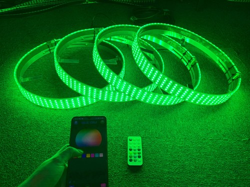 5Row 17.5'' Brightest Color Chasing LED Truck Wheel Ring Lights Tire Rim Light - Foto 13 di 13