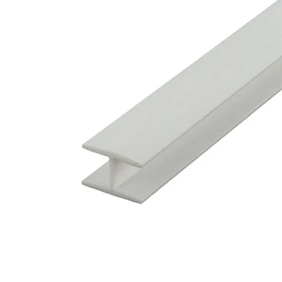 OUTWATER H Channel Fits Material 3/8" Thick White Styrene Divider Moulding 8 Foot Length