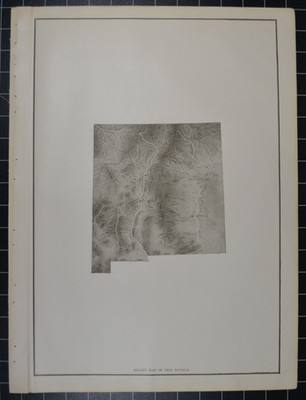 NEW MEXICO - RELIEF MAP - B&W - 1912 - RAND-McNALLY NEW COMMERCIAL ATLAS
