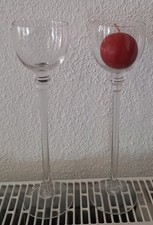 2 Stück Kerzenständer Glas klar Kelch 25 cm Windlicht Kerzenleuchter hochstielig