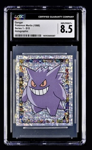 Pokémon 1998 Topps Merlin Series 1 Gengar Holo Prism S15 CGC 8.5 MINT +😈✨