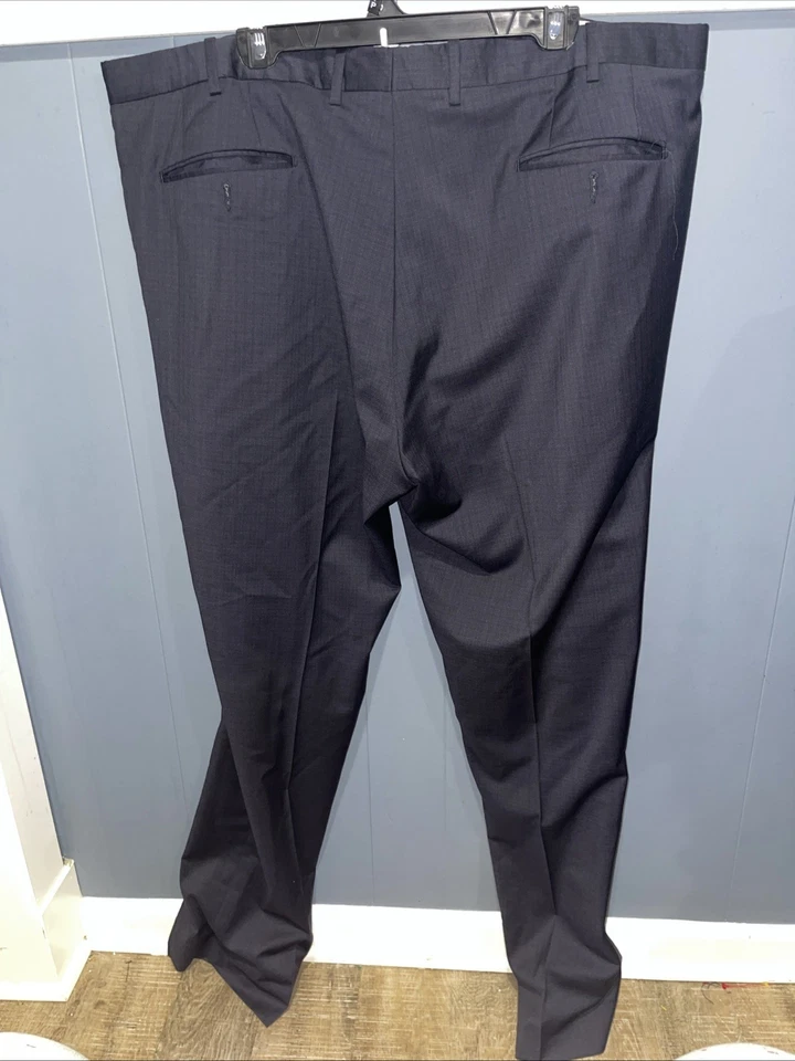 JB Britches Pants Made in Italy 100% Wool Navy Flat Panel Front 44R X 35 - Image 4 of 4