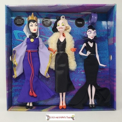 Barbie Disney Villians EVIL QUEEN CRUELLA DI VIL YZMA Exclusive Doll 3 Pack