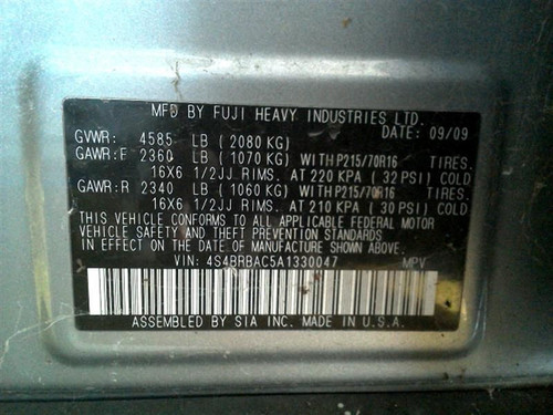 Chassis ECM SRS Under Console Station Wgn Outback Fits 10-11 LEGACY 283390 - Picture 1 of 6