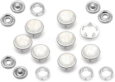 20 Pack Pearl Snap Fasteners for Western Shirts, 10.5Mm, Washable Pearl-Like But