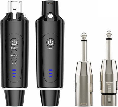 Wireless XLR Microphone Transmitter Receiver 2.4Ghz, XLR System Mic Adapter for