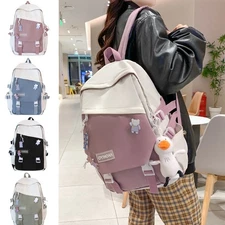 Large Girl Teens Cute Student Backpack kawaii Stylish Patchwork School Bag Women