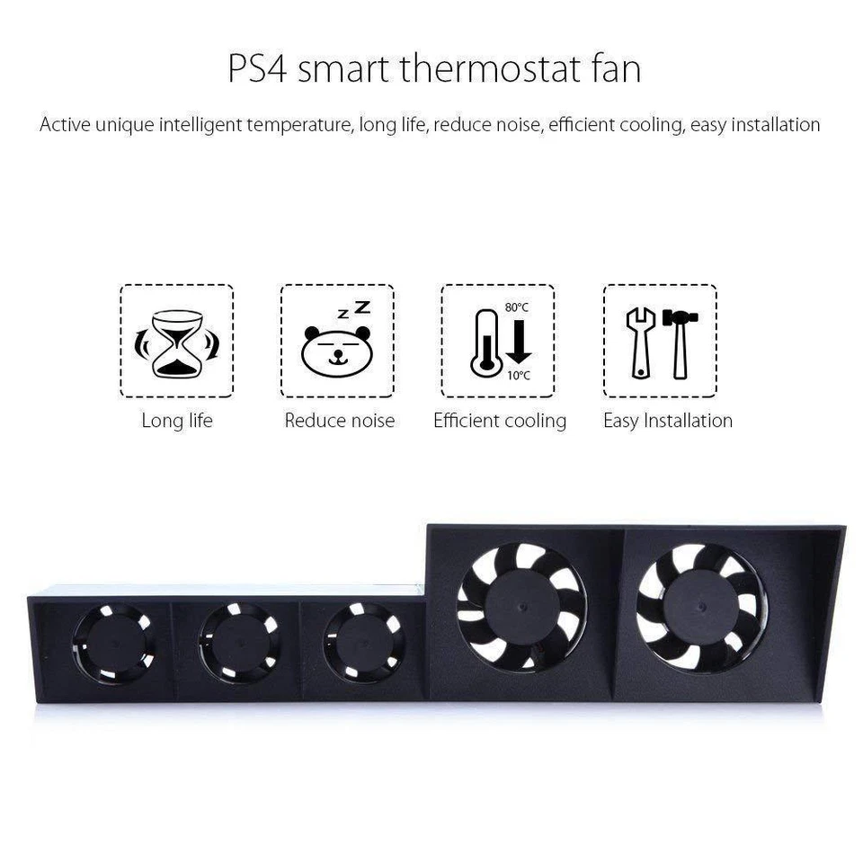 PS4 External Cooler Turbo Speed 4 Host Temperature Control Smart Thermostat Fan - Image 3 of 4