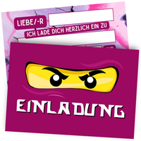 8 StüCk Ninja Einladungskarten Kindergeburtstag MäDchen & Jungen Geburtstag Lila