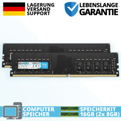 16GB DDR4 RAM PC4-2666V-UA2-11 2666 MHz DIMM 1Rx8 1.2V CL19 Unbuffered (2x 8GB)