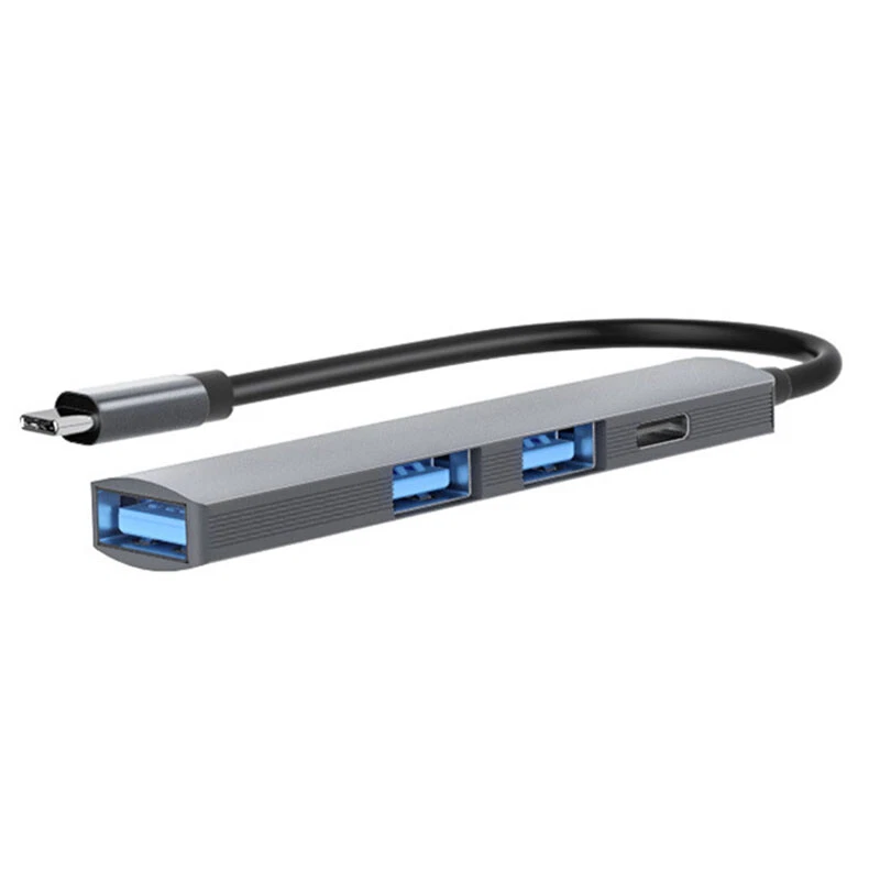 4-Port USB 3.0 Hub Adapter with Type-C for Laptop High-Speed 5Gbps