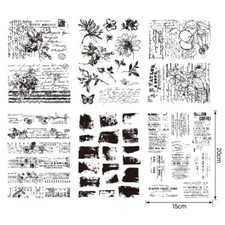 Vintage Flowers Plants Clear Rubber Stamps Journal Card Scrapbooking Paper Craft