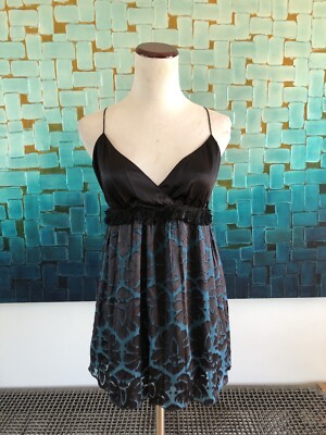 Max Studio Burnt Out Silk Blend Floral Halter Neck Top Women's