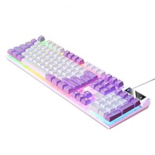 Image of Gaming Keyboard 104 Keys Wired RGB Backlit Keypad for Desktop Laptop UK
